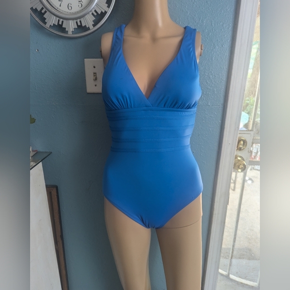 La Blanca Blue One-Piece Swimsuit - Picture 1 of 1
